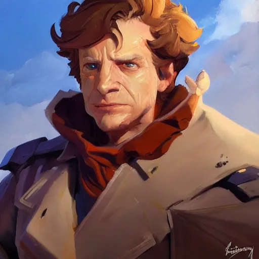 Image similar to greg manchess portrait painting of bilbo beutlin as overwatch character, medium shot, asymmetrical, profile picture, organic painting, sunny day, matte painting, bold shapes, hard edges, street art, trending on artstation, by huang guangjian and gil elvgren and sachin teng