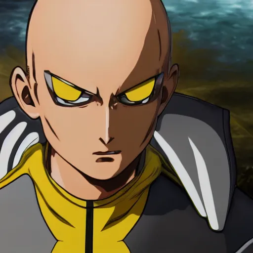 Prompt: a portrait of saitama as a genshin impact, ingame shot from genshin impact, wet reflections, unreal engine 5, intricate details, fantasy, hyper realism, humongous view, rtx, smooth, cinematic