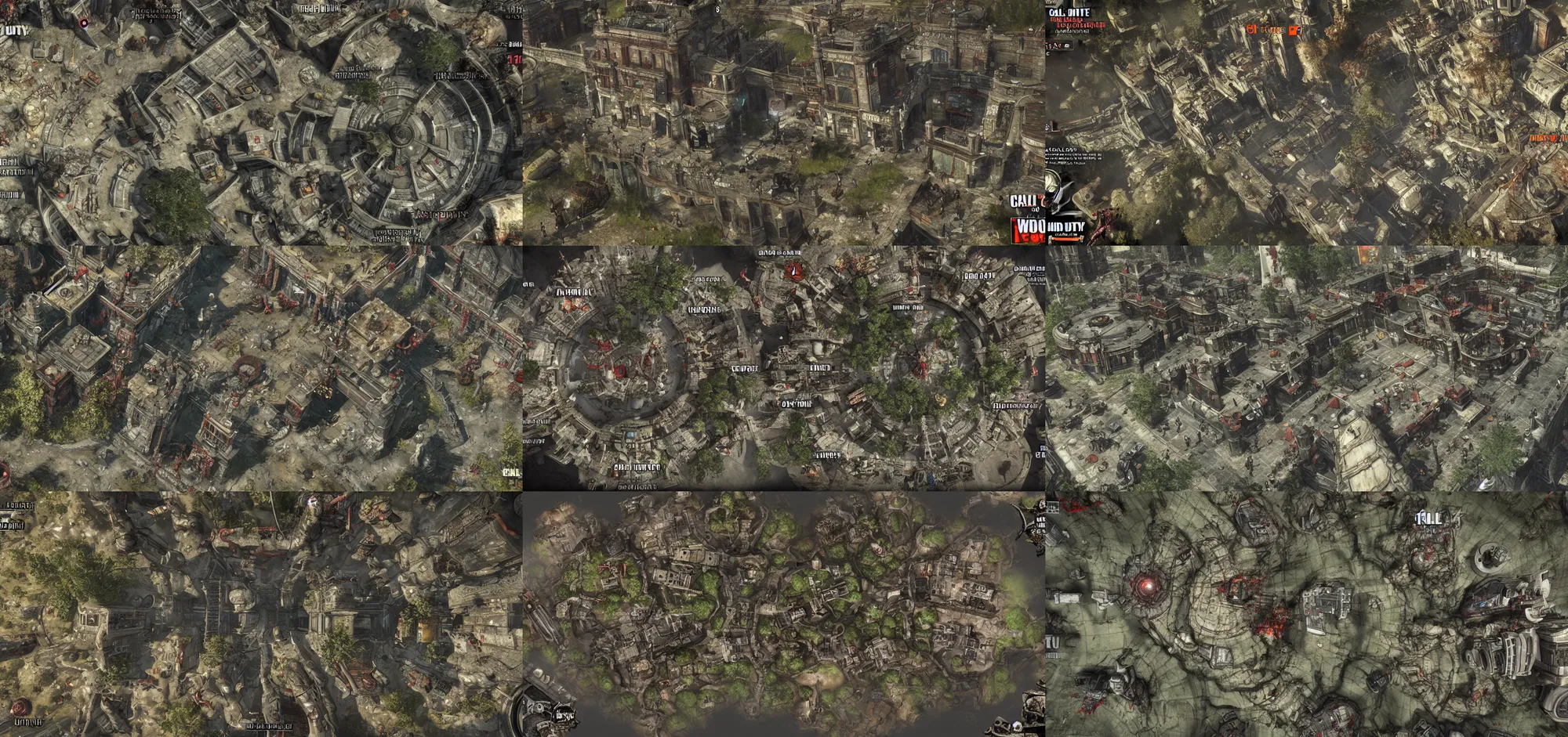 Prompt: call of duty zombies top view of the map highly detailed hd 8 k