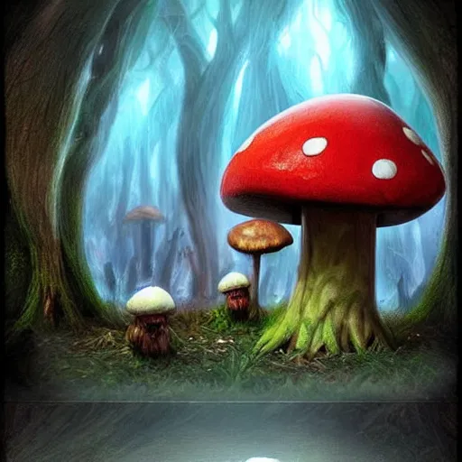 Image similar to mushroom troll fantasy concept art depardieu