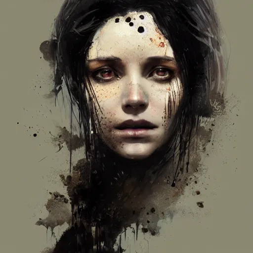 Image similar to portrait of a woman with long black hair and grubs on her face, coming out of holes in her skin, trypophobia, dramatic lighting, illustration by Greg rutkowski, yoji shinkawa, 4k, digital art, concept art, trending on artstation