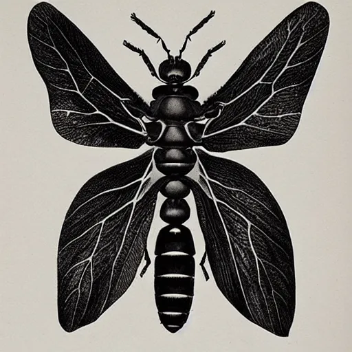 Image similar to insect, black and white, botanical illustration