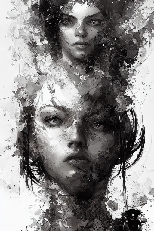 Image similar to portrait of katarina, pen and ink, intricate line drawings, by craig mullins, ruan jia, kentaro miura, takehiko inoue, greg rutkowski