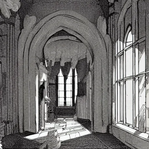 Image similar to sans inside of his castle, interior view