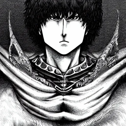 Prompt: a portrait of man by kentaro miura