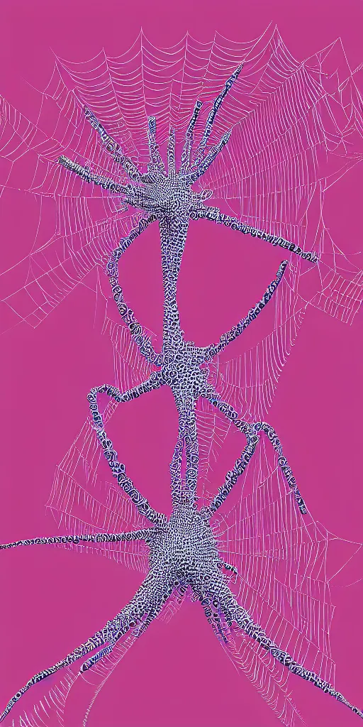 Prompt: a fractal spider flamingo with thousands of legs 4 k