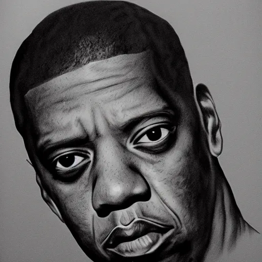 Image similar to jayz, dark ink sketch