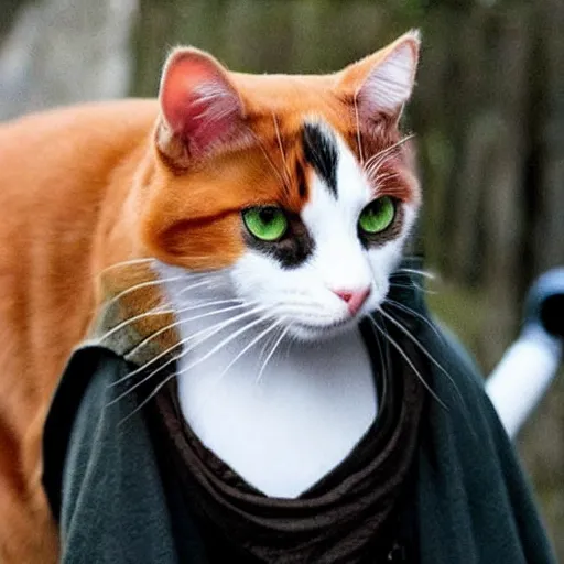 Image similar to a calico cat as luke skywalker