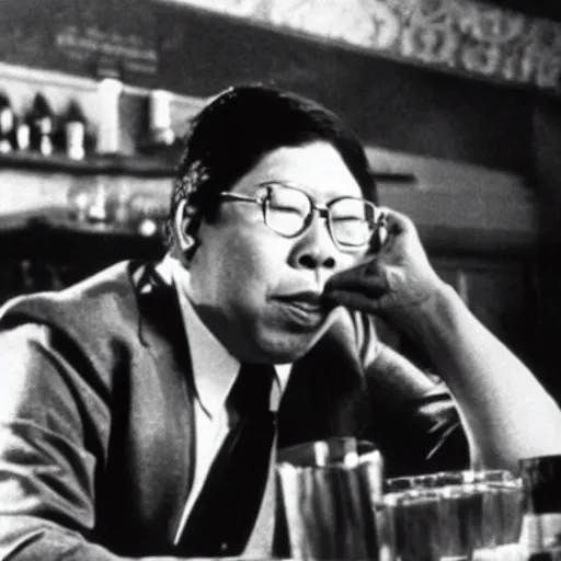 Chogyam Trungpa Drinking Hard Liquor Shots At A Bar In | Stable Diffusion