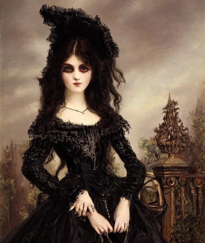 Image similar to gothic princess portrait by william - adolphe bouguerea, highly detailded