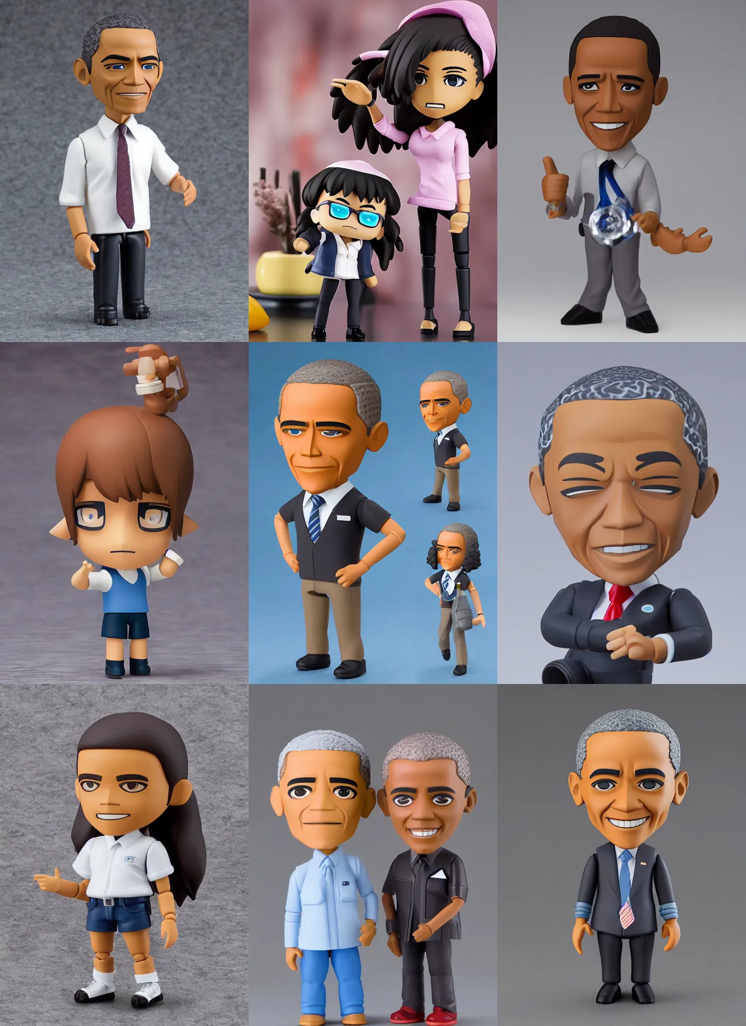 Prompt: nendroid of obama, detailed product photo