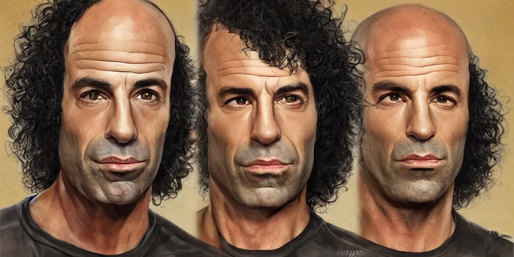 Image similar to Joe Rogan and Howard Stern morphed as one, portrait, intricate, highly detailed, concept art, smooth, sharp focus