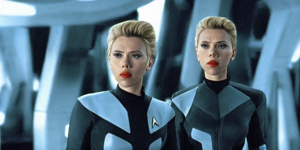 Image similar to Scarlett Johansson in a scene from Star Trek First Contact