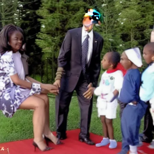 Prompt: obama meets aliens