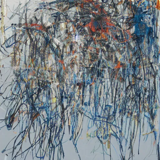 Image similar to large scale painting by cy twombly by julie mehretu, high resolution art scan, well lit