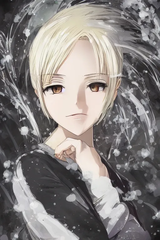 Image similar to anime art full body portrait character concept art, anime key visual of elegant young female, platinum blonde, large eyes, finely detailed perfect face delicate features directed gaze, laying near waterfall, arms crossed behind head, trending on pixiv fanbox, studio ghibli, extremely high quality artwork