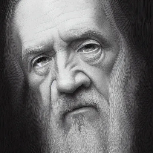 Prompt: beautiful striking Pre-Raphaelite George Carlin by Artgerm and Greg Rutkowski, pale, intricate, elegant, highly detailed, digital painting