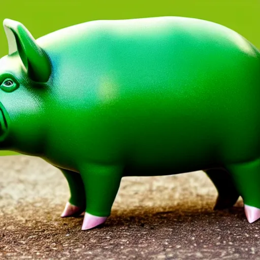 Prompt: green pig