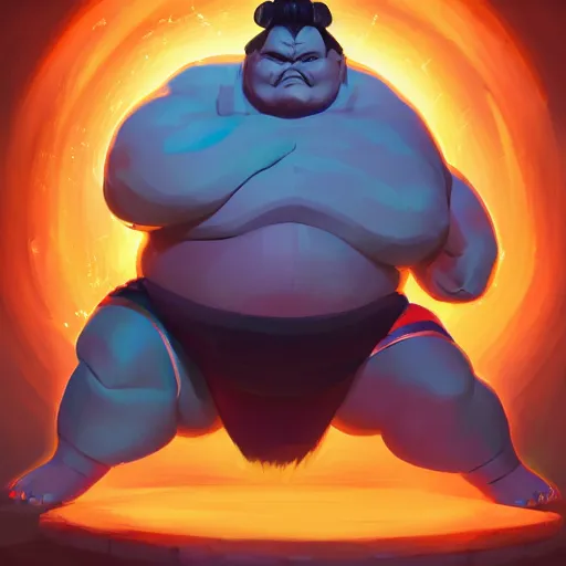 Image similar to a sumo ringe that is also a ninja lightning god with sparkles on the hands, sumo pose, 3d game fanart behance hd by Jesper Ejsing, by RHADS, Makoto Shinkai and Lois van baarle, ilya kuvshinov, rossdraws global illumination, 90s, concept