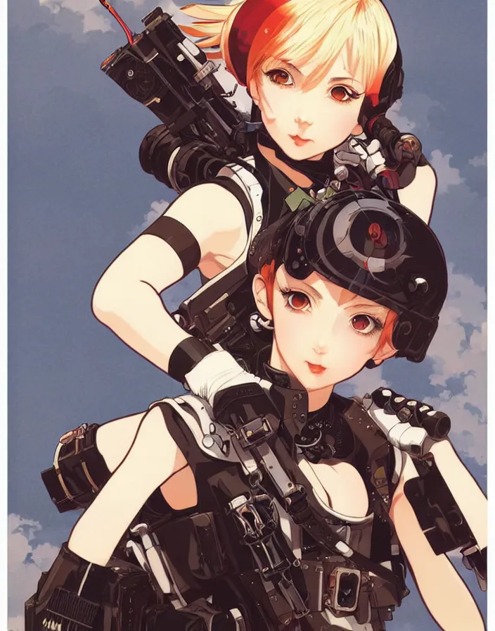 Image similar to ilya kuvshinov anime illustration tank girl, last exile, murata range, fine detail, perfect anime face, dramatic lighting, dynamic composition, art deco, cel shading, vivid, rich texture, yoshinari yoh, alphonse mucha, ( ( ( colorful ) ) )