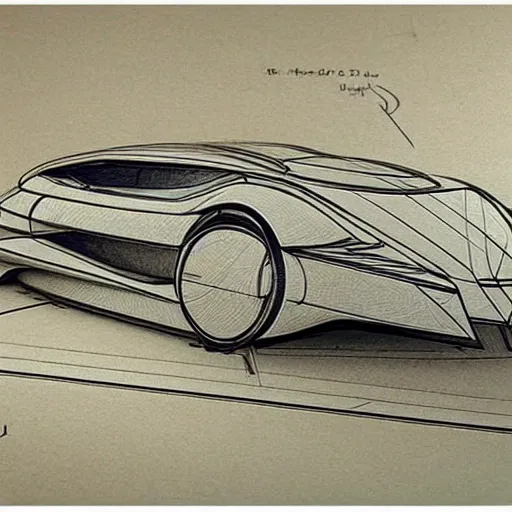 Image similar to various sketches of a futuristic car in the style of leonardo da vinci, ultra detailed, scribbles, technical drawing, engineering blueprints