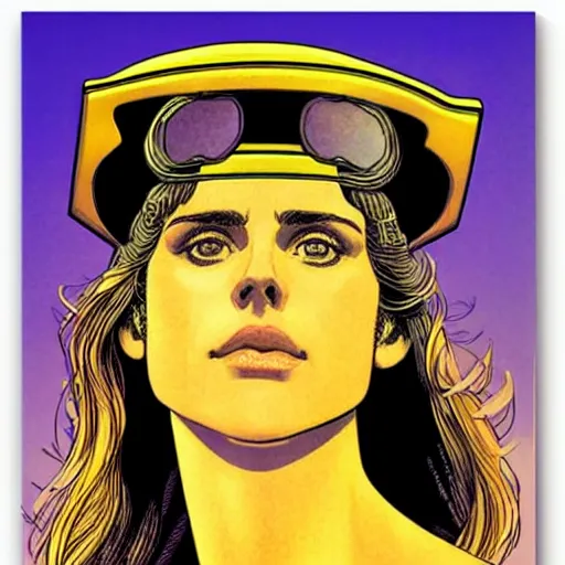 Image similar to alexandra daddario retro minimalist portrait moebius starwatcher comic by jean giraud, 8 k