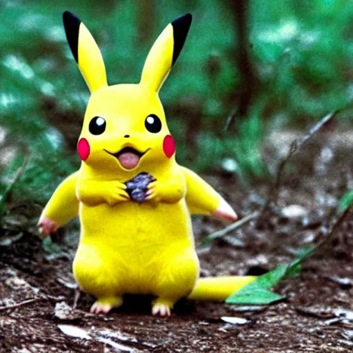 Image similar to The first pikachu (Tonitru Rattus) found in nature, circa 1992, photograph
