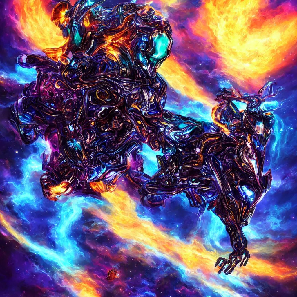 Image similar to cosmic ghost rider, fantasy art, digital painting, cinematic shot