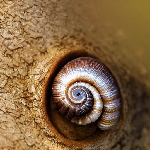 Image similar to photorealistic rendering of a snail smiling, 4 k