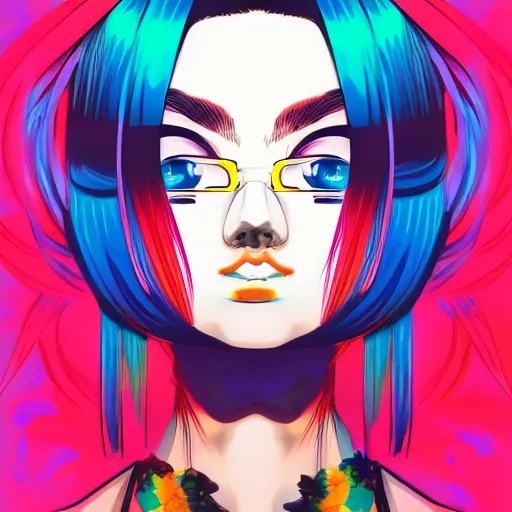 Image similar to a portrait of a girl, hiroyuki takahashi color scheme