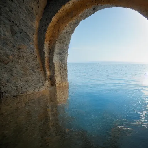 Image similar to castle half submerged in the sea