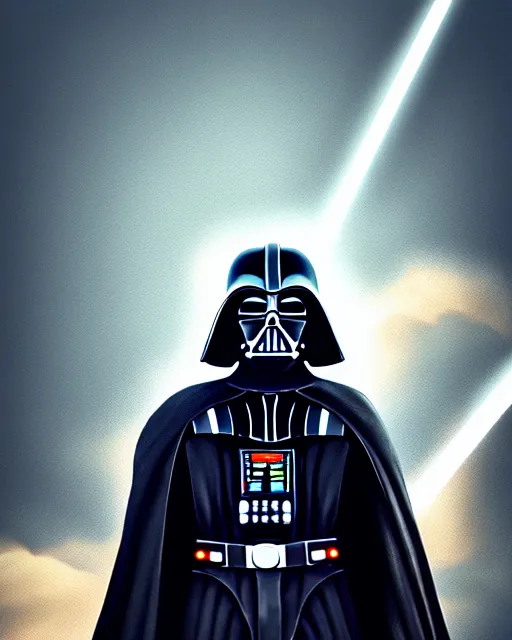 Image similar to acrylic painting portrait of darth vader on a star destroyer command bridge, high production value, intricate details, high resolution, hdr, high definition, masterpiece, realistic, ultrarealistic, highly detailed, hd, sharp focus, non blurry, sharp, smooth