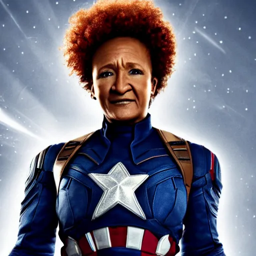 Image similar to wanda sykes as captain america, cinematic, high detailed, 8 k, photorealistic