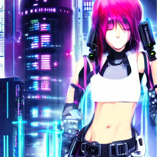 Image similar to cyberpunk anime girl