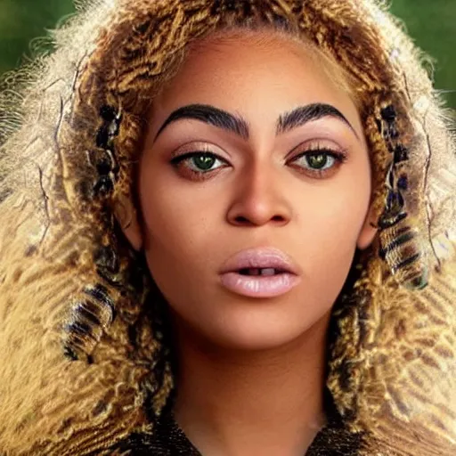 Image similar to bee with human face resembling beyonce