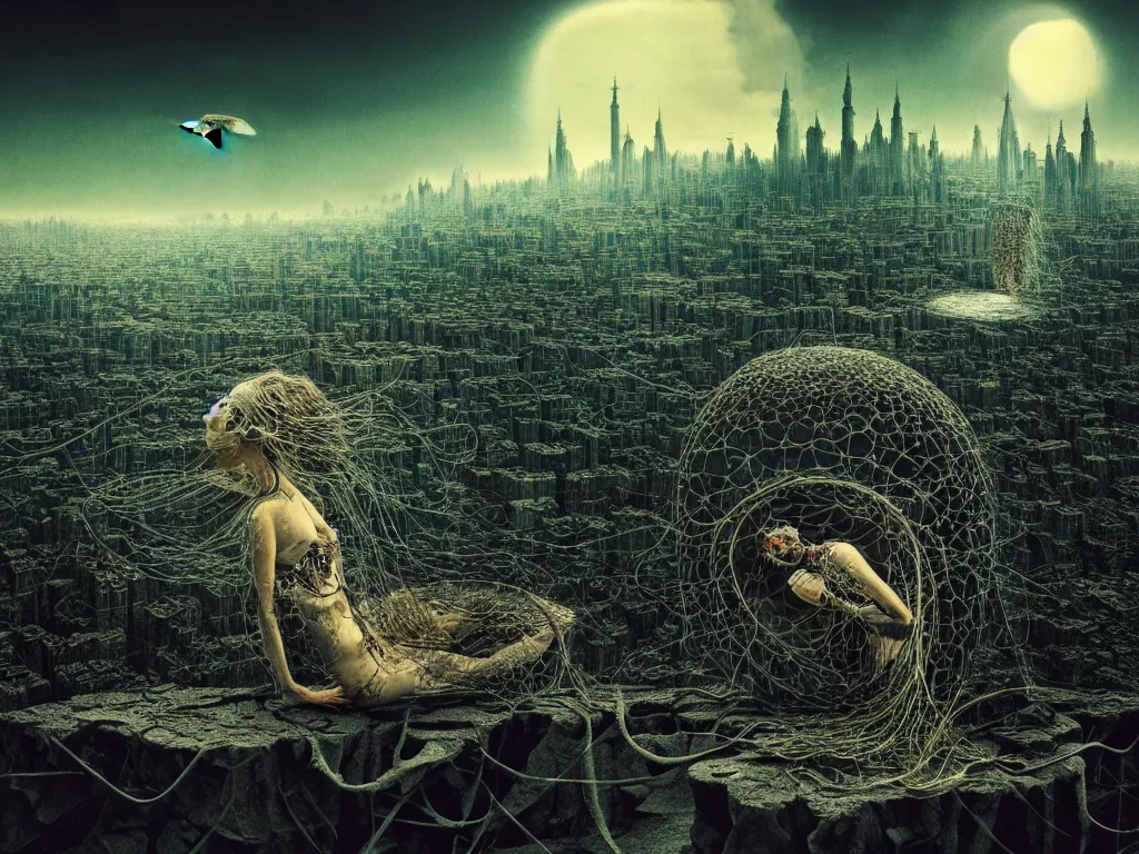 Image similar to highly detailed photo of living is the illusion of dying, trending on deviantart, neo surrealism, sharp focus, 4 k, a lot of little details, octane, masterpiece, art by max ernst