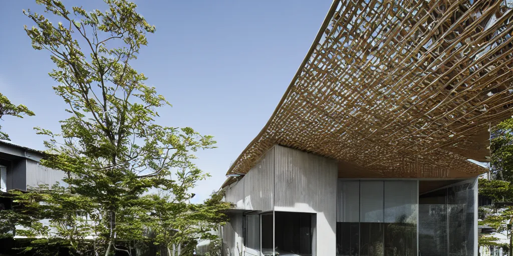 Image similar to Architectural photography of a residential house by Kengo Kuma