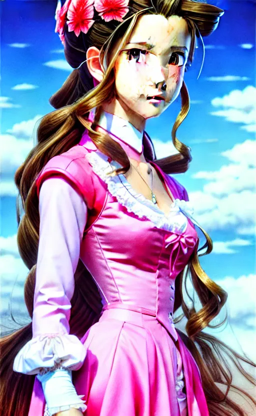 Image similar to aerith gainsborough as she appears in the godfather film. beautiful shadowing, 3 d shadowing, reflective surfaces, illustrated completely, 8 k beautifully detailed pencil illustration, extremely hyper - detailed pencil illustration, intricate, epic composition, very very kawaii, masterpiece, bold complimentary colors. stunning masterfully illustrated by artgerm and range murata.