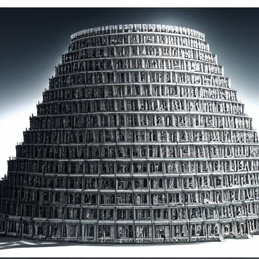 Image similar to the tower of babel made of diamond, prismatic, reflective, awe - inspiring