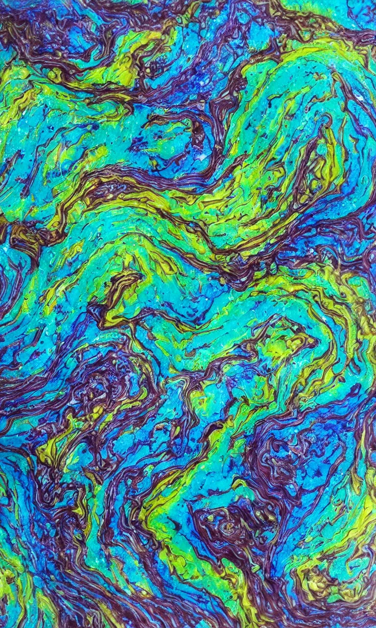 Prompt: Acrylic pour painting, blachole technique