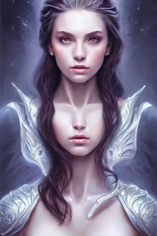 Prompt: a photorealistic painting of an attractive young girl, partially clothed in ethereal armor emitting psychic powers, beautiful bone structure, perfect eyes, intricate, elegant, highly detailed, hyper detailed, trending on tumblr, by artgerm, by loish, fantasy scene, fantasy aesthetic, trending on Artstation