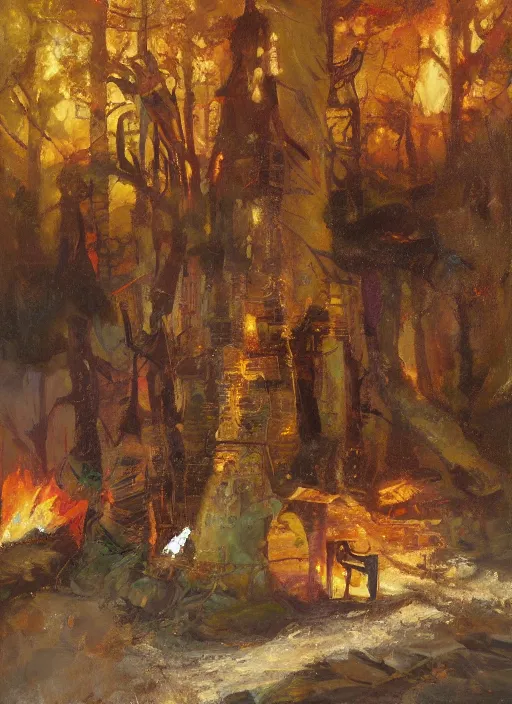 Image similar to camp fire by paul lehr