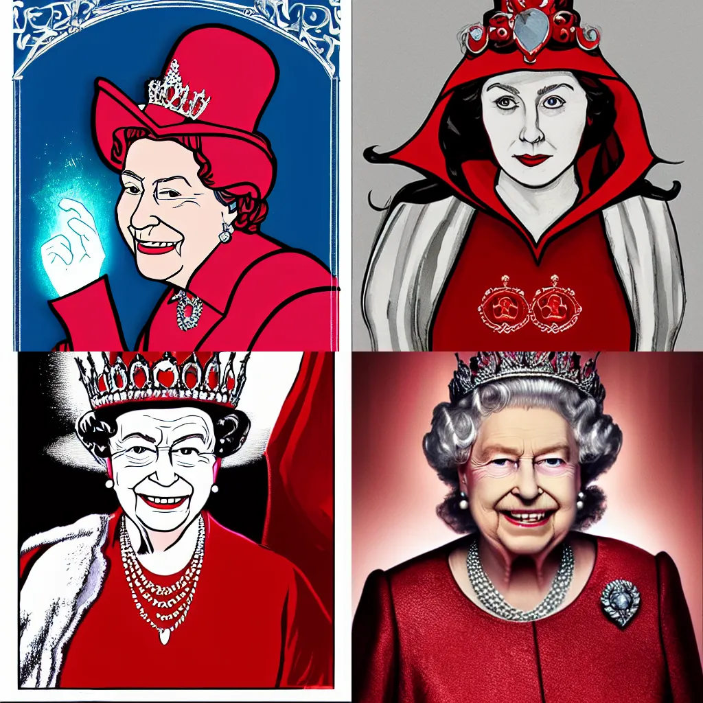 Prompt: queen elizabeth as wanda maximov the scarlet witch