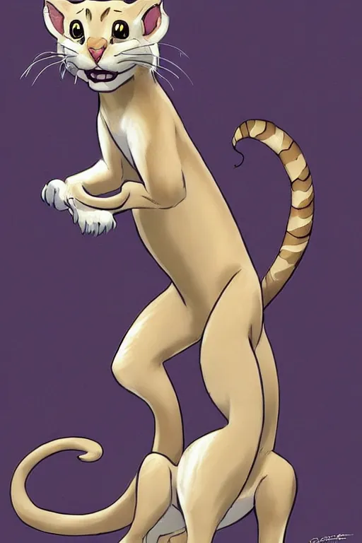 Prompt: a sabertoothed cat furry, female, by don bluth and j. scott campbell, full color digital painting, many small details, artstation trending, artgerm, deviantart featured