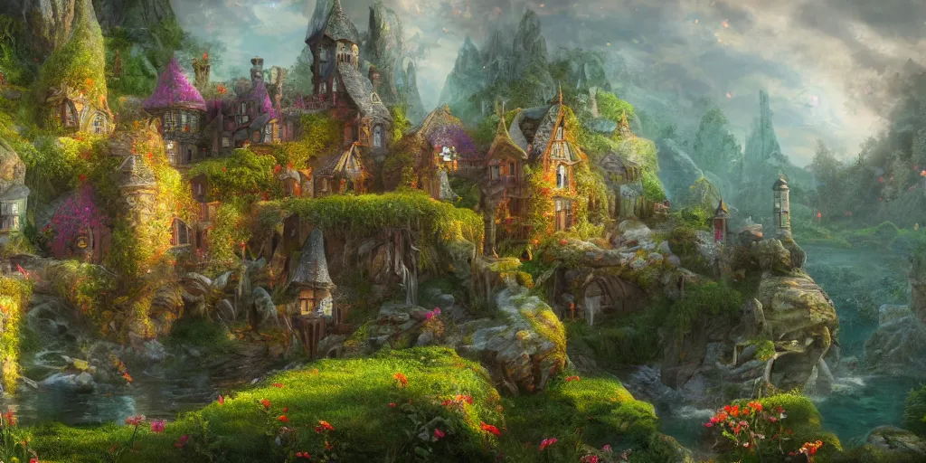 Image similar to a fairy castle, extremely detailed oil painting, unreal 5 render, fantasy digital art, octane render, beautiful composition, trending on artstation, award-winning photograph, masterpiece