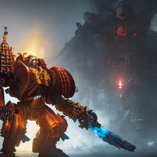 Image similar to portrait of warhammer 4 0 0 0 0, 8 k uhd, unreal engine, octane render in the artstyle of finnian macmanus, john park and greg rutkowski