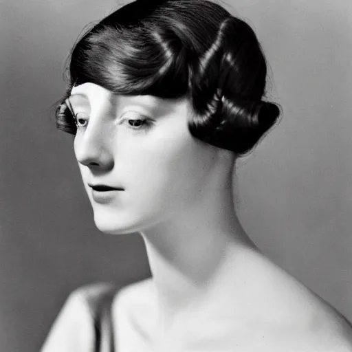 Prompt: side view of a bright young thing (woman), photographic portrait by cecil beaton, 1920s, 8k Resolution, high details