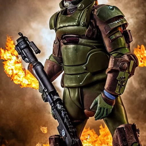 Prompt: Alan Ritchson as doomguy, 4k, high detail, high-resolution photograph