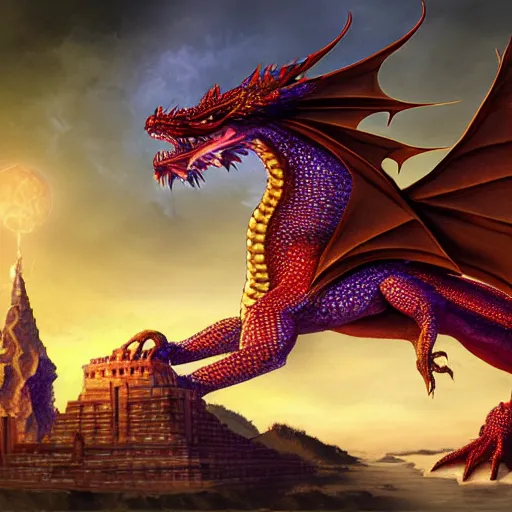 Prompt: babylon dragon, fantasy art,