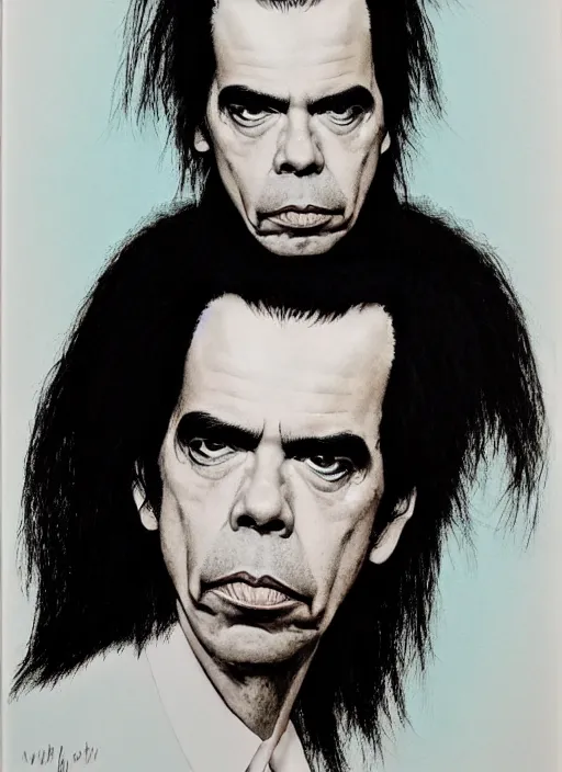 Prompt: Nick cave portrait